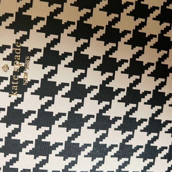 Kate Spade Large Cara Tote Shoulder Bag In Houndstooth Print - Picture 8 of 10